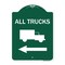 Signmission Trucks Sign All Trucks W/ Truck & Left Arrow, Green & White Aluminum Sign, 18" x 24", GW-1824-22783 A-DES-GW-1824-22783 - alternate 1